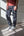 angle hover: 211 | A model wears Raleigh Denim Workshop Jones thin fit selvage raw jeans, front view